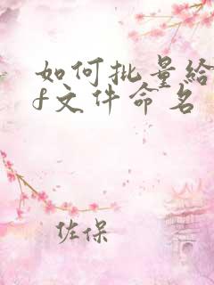 如何批量给pdf文件命名