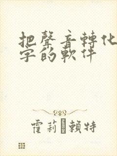 把声音转化成文字的软件