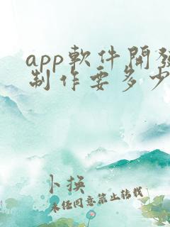 app软件开发制作要多少钱