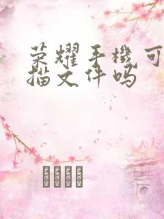 荣耀手机可以扫描文件吗