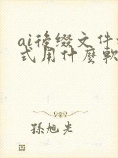 ai后缀文件格式用什么软件打开