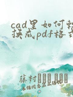 cad里如何转换成pdf格式