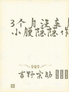3个月没来月经小腹隐隐作痛
