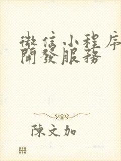 微信小程序定制开发服务