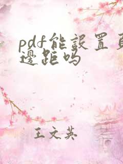 pdf能设置页边距吗