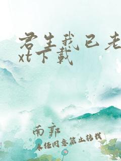 君生我已老 txt下载