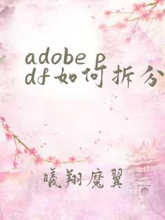 adobe pdf如何拆分成多个文件