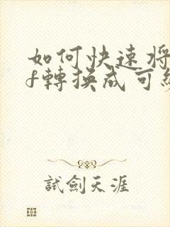 如何快速将pdf转换成可编辑的文档