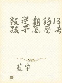 叛逆期的13男孩子怎么去引导