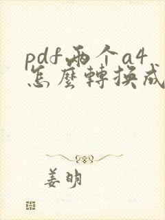 pdf两个a4怎么转换成一个a3
