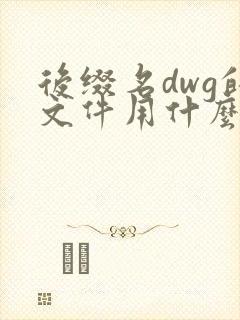 后缀名dwg的文件用什么软件打开