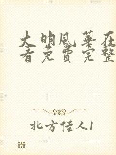 大明风华在线观看免费完整版