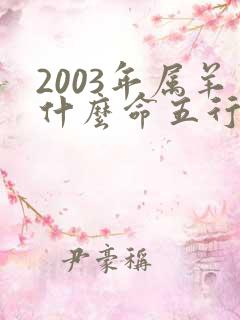 2003年属羊什么命五行属性