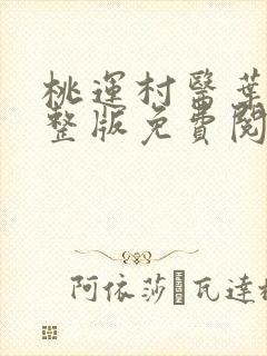 桃运村医叶凡完整版免费阅读