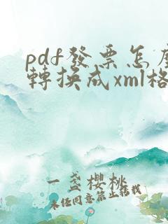 pdf发票怎么转换成xml格式
