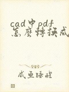 cad中pdf怎么转换成cad