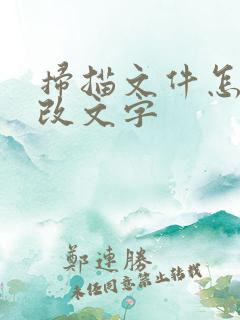 扫描文件怎么修改文字