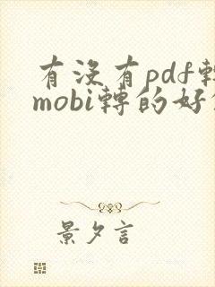 有没有pdf转mobi转的好的软件