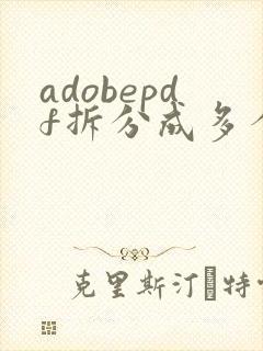 adobepdf拆分成多个文件