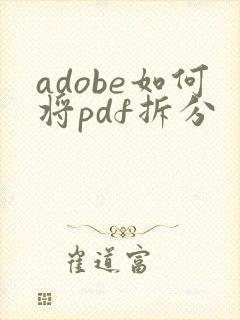 adobe如何将pdf拆分