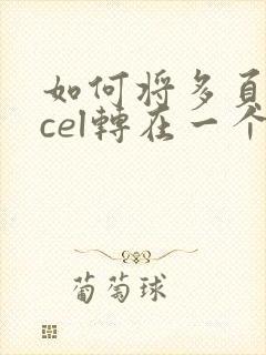 如何将多页excel转在一个pdf文件