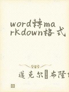 word转markdown格式