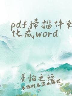 pdf扫描件转化成word