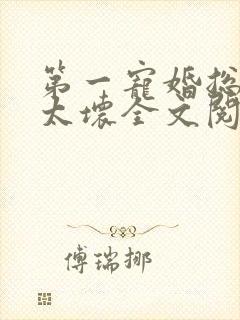 第一宠婚总裁别太坏全文阅读
