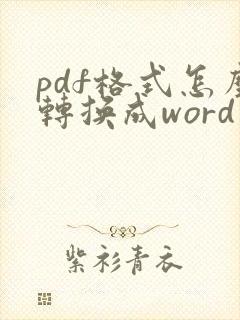 pdf格式怎么转换成word文档