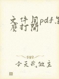 文件用pdf怎么打开