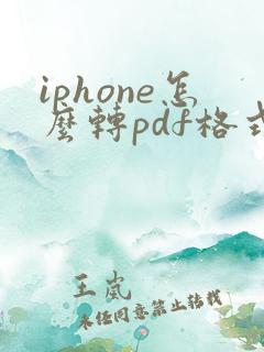 iphone怎么转pdf格式