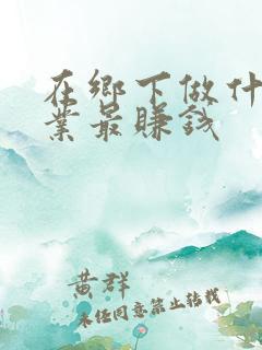 在乡下做什么行业最赚钱