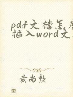 pdf文档怎么插入word文档