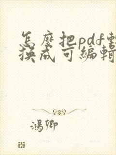 怎么把pdf转换成可编辑的ppt