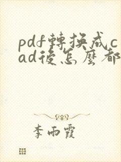 pdf转换成cad后怎么都成了一个图层