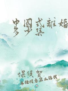 中国式离婚一共多少集
