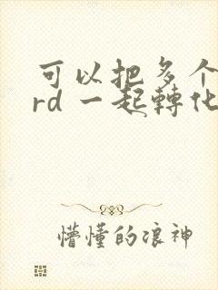 可以把多个word 一起转化为pdf
