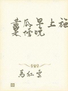 黄瓜早上施肥还是傍晚
