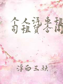 个人汽车租给公司租赁合同