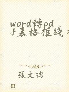 word转pdf表格框线不完整