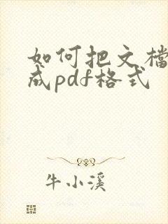 如何把文档转换成pdf格式