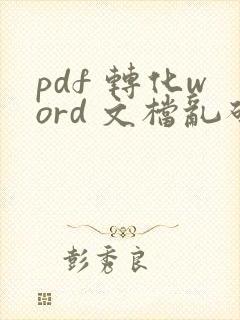 pdf 转化word 文档乱码了怎么办?
