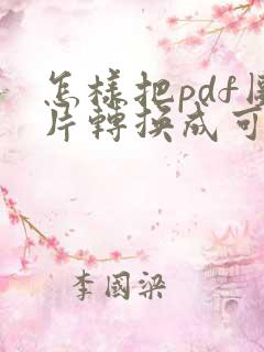 怎样把pdf图片转换成可以编辑的文档