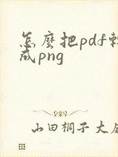 怎么把pdf转成png