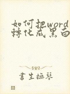 如何把word转化成黑白pdf