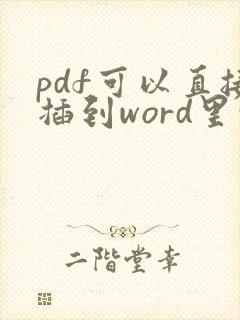 pdf可以直接插到word里吗