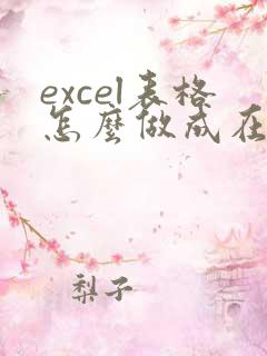 excel表格怎么做成在线编辑文档