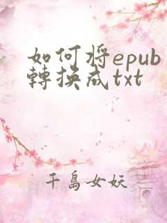 如何将epub转换成txt