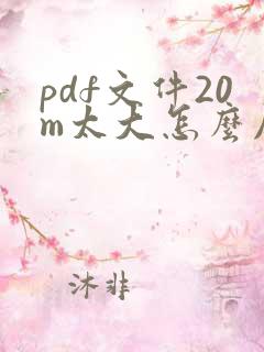 pdf文件20m太大怎么压缩成2m