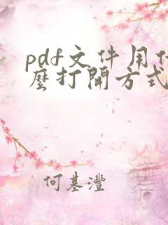 pdf文件用什么打开方式